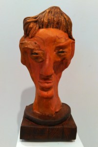 Escultura Cabeza de Guanche feliz